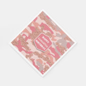 Camouflage Rose Gold Blush Pink Camouflage Army Ge Serviette (Ecke)