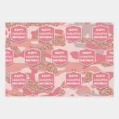 Camouflage Rose Gold Blush Pink Camouflage Geburts Geschenkpapier Set (Vorderseite 2)