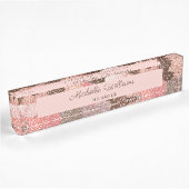Camouflage Rose Gold Glitzer Modern Script Namensplakette