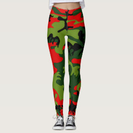 Camouflage rotes und grünes Legging Leggings