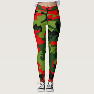 Camouflage rotes und grünes Legging Leggings
