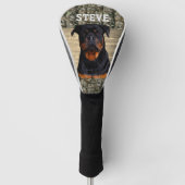 Camouflage Rottweiler Hunde Tierbezeichnung Golf Headcover (Vorderseite)