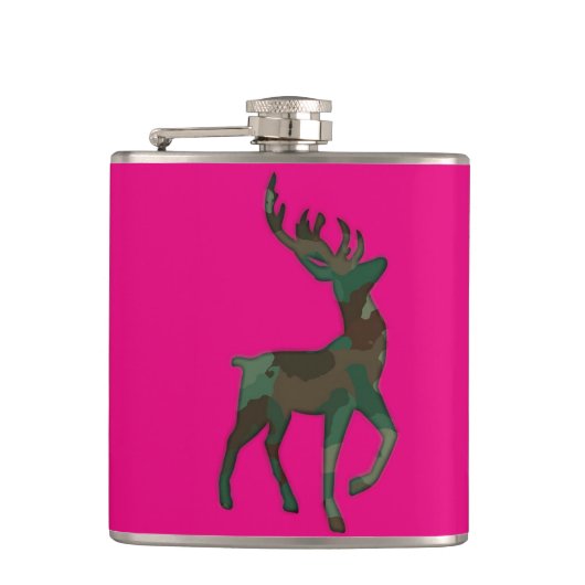 Camouflage-Rotwild Flachmann (Vorderseite)