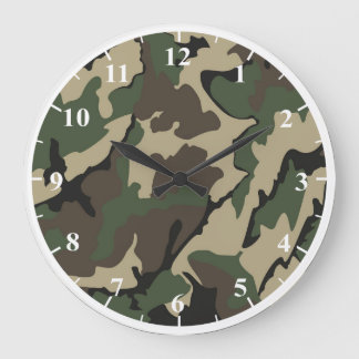 Camouflage Runde große Wandklemme Wanduhr