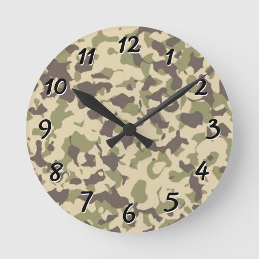 Camouflage Runde Wanduhr (Vorderseite)