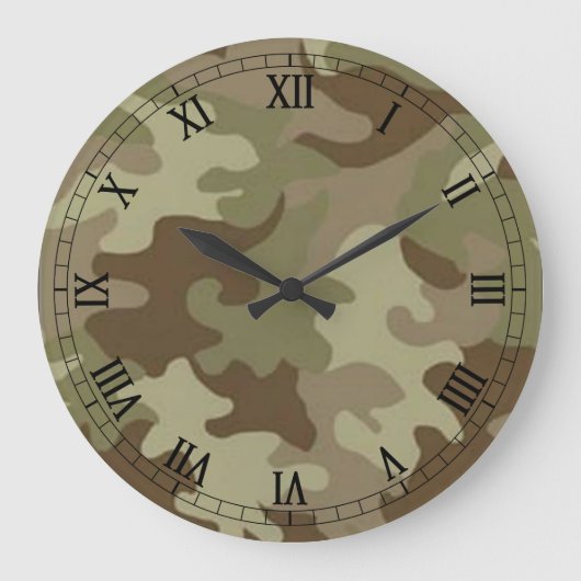 Camouflage Runder römischer Numerus Uhr (Vorderseite)