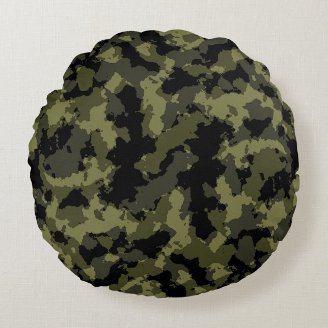 Camouflage Rundes Kissen (Vorderseite)