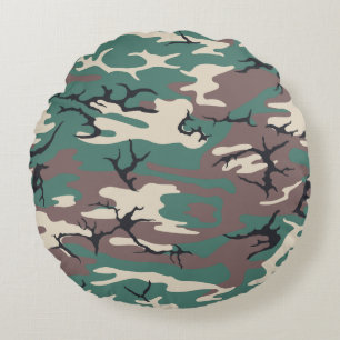 Camouflage Rundes Kissen