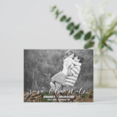 Camouflage Rustikales Foto Speichern Sie die Datum Ankündigungspostkarte (Stehend Vorderseite)