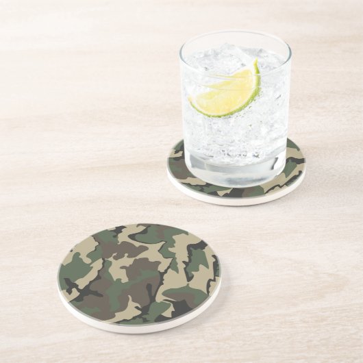 Camouflage, Sandstein Drink Coastes Untersetzer (Seite)