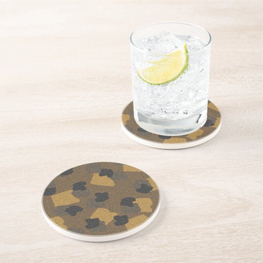 Camouflage-Sandstein-Untersetzer Getränkeuntersetzer (Seite)