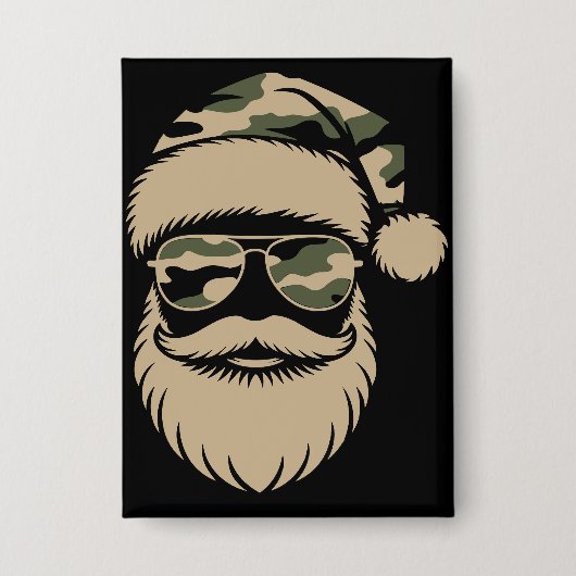 Camouflage Santa Claus Sonnenbrille Xmas Camouflag Button (Vorderseite)