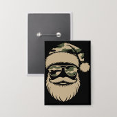 Camouflage Santa Claus Sonnenbrille Xmas Camouflag Button (Vorderseite/Rückseite)