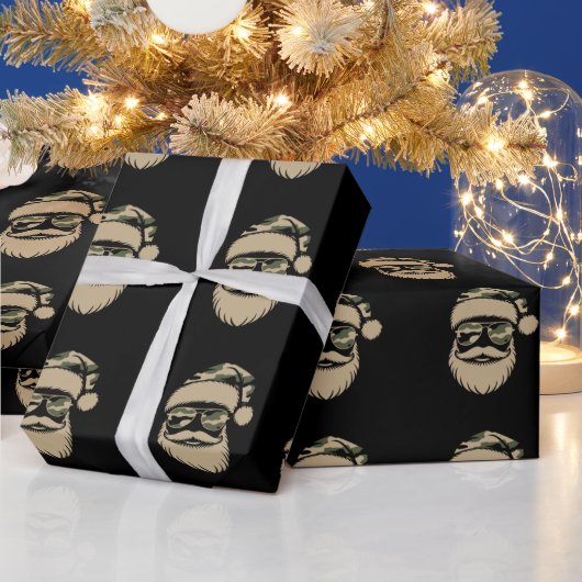 Camouflage Santa Claus Sonnenbrille Xmas Camouflag Geschenkpapier (Feiertage)