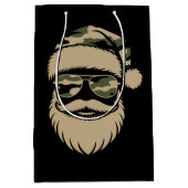 Camouflage Santa Claus Sonnenbrille Xmas Camouflag Mittlere Geschenktüte (Vorderseite)