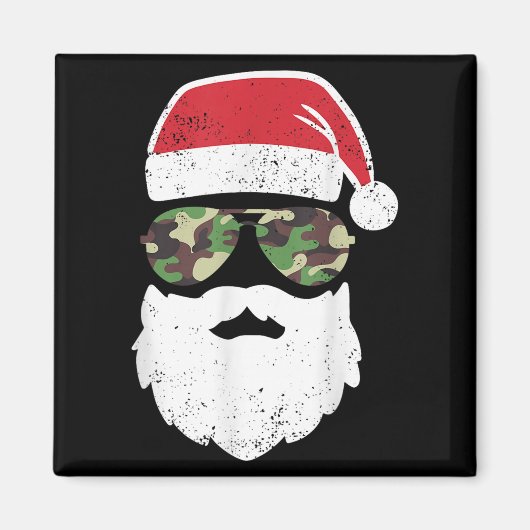 Camouflage Santa Claus Sungles Camouflage Weihnach Magnet (Vorne)