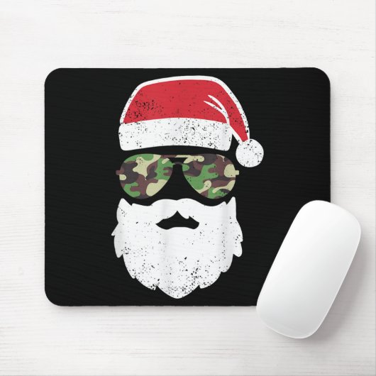 Camouflage Santa Claus Sungles Camouflage Weihnach Mousepad (Mit Mouse)