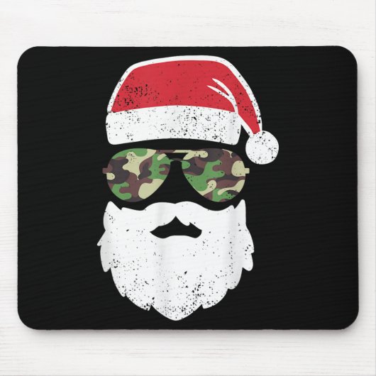 Camouflage Santa Claus Sungles Camouflage Weihnach Mousepad (Vorne)