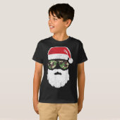 Camouflage Santa Claus Sungles Camouflage Weihnach T-Shirt (Vorne ganz)