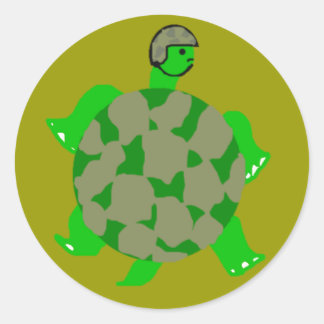 Camouflage Schildkrötenkleber Runder Aufkleber