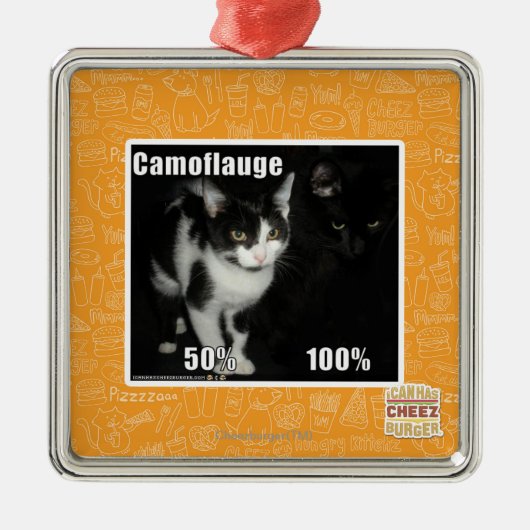 Camouflage Silbernes Ornament (Vorne)