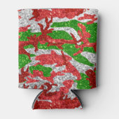 Camouflage Silver Xmas Muster Dosenkühler (Vorderseite)