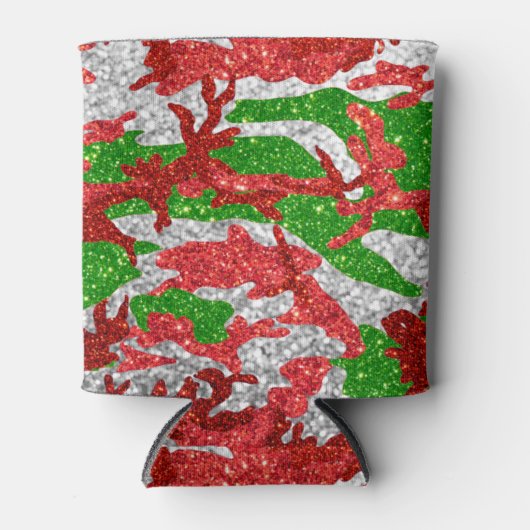 Camouflage Silver Xmas Muster Dosenkühler (Vorderseite)