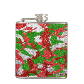 Camouflage Silver Xmas Muster Flachmann (Vorderseite)