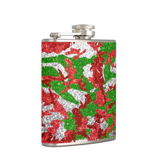 Camouflage Silver Xmas Muster Flachmann (Rechts)