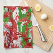 Camouflage Silver Xmas Muster Geschirrtuch (Viertel Falte)