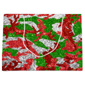 Camouflage Silver Xmas Muster Große Geschenktüte (Vorderseite)