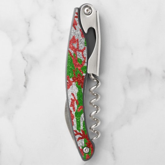 Camouflage Silver Xmas Muster Kellnermesser (Rückseite)