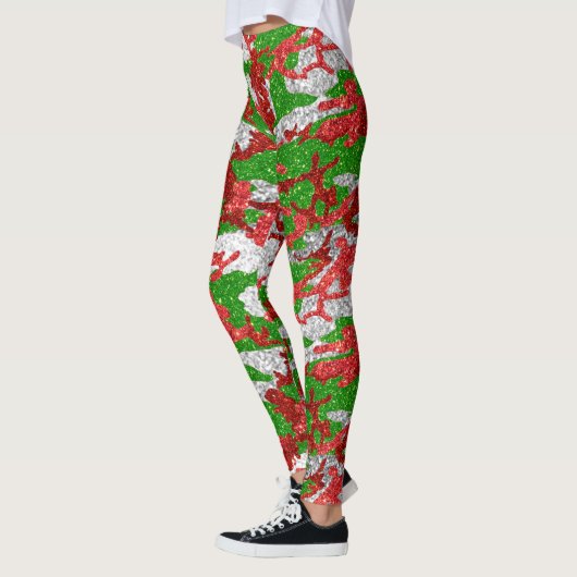 Camouflage Silver Xmas Muster Leggings (Links)