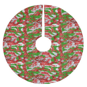 Camouflage Silver Xmas Muster Polyester Weihnachtsbaumdecke