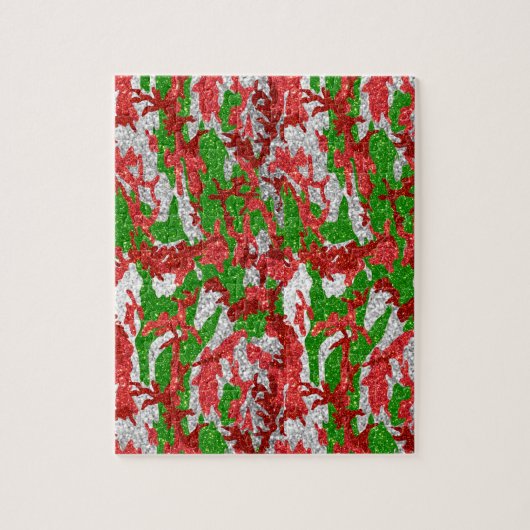 Camouflage Silver Xmas Muster Puzzle (Vertikal)