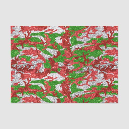 Camouflage Silver Xmas Muster Seidenpapier (Vorderseite)