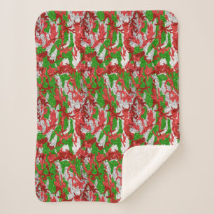 Camouflage Silver Xmas Muster Sherpadecke