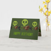 Camouflage Skeleton Geburtstag Karte (Gelbe Blume)