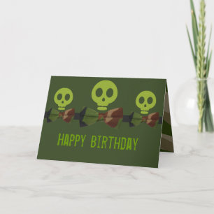 Camouflage Skeleton Geburtstag Karte
