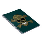 Camouflage Skull and Crossbones Notebook Notizblock (Rechte Seite)