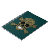 Camouflage Skull and Crossbones Notebook Notizblock (Linke Seite)
