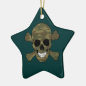 Camouflage Skull and Crossbones Star Ornament (Links)