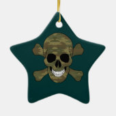 Camouflage Skull and Crossbones Star Ornament (Hinten)