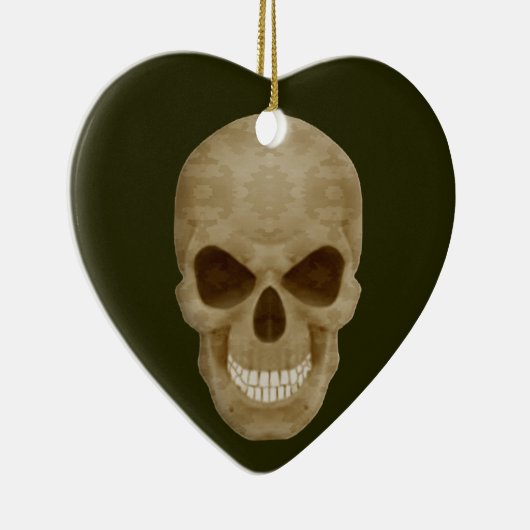 Camouflage Skull Heart Ornament (Rechts)