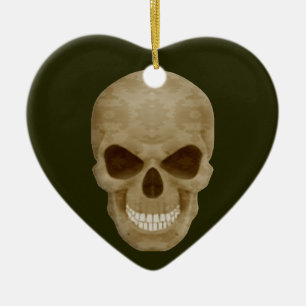 Camouflage Skull Heart Ornament