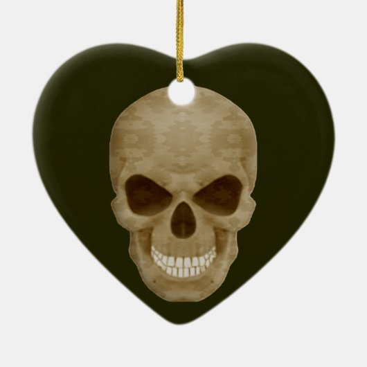 Camouflage Skull Heart Ornament (Hinten)