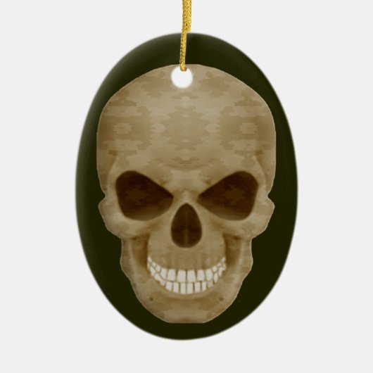 Camouflage Skull Oval Ornament (Vorne)