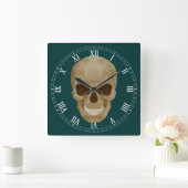 Camouflage Skull Roman Numerale Clock Quadratische Wanduhr (Zuhause)
