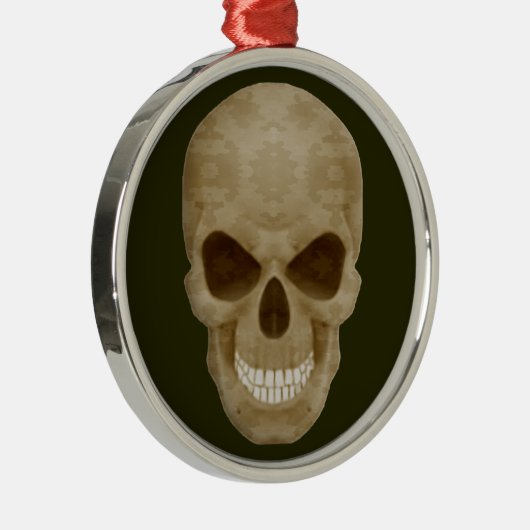 Camouflage Skull Round Ornament (Rechts)