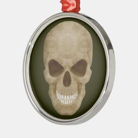 Camouflage Skull Round Ornament (Links)